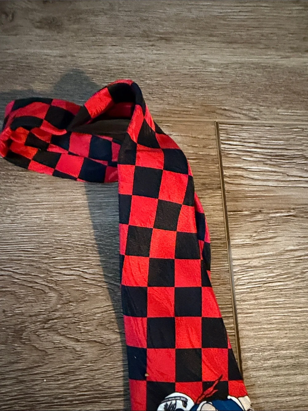 Ralph Marlin Red Black Novelty Tie with Multicolor Racing Graphics